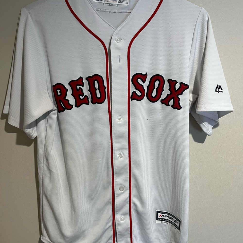 Majestic White Jersey with Red Accents